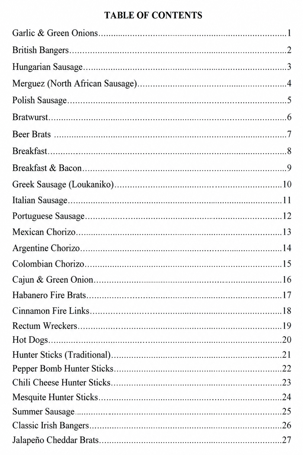 The Wild Link Workshop: Sausage Recipes – Volume 1